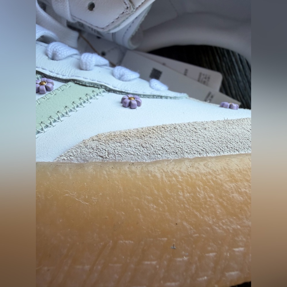Womens adidas Sambae Athletic Shoe - White / Linen Green / Gum - Picture 3 of 12